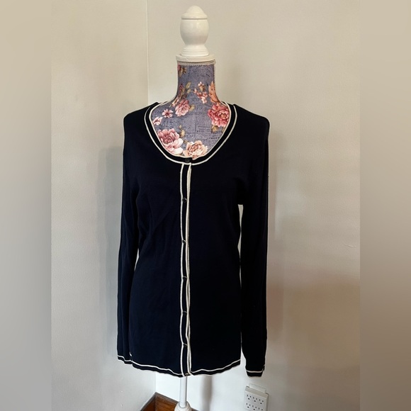 White and Blue Cardigan/ Light Sweater - Picture 2 of 4